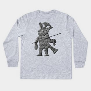 Peru Warrior Deity Pre Columbian Art Kids Long Sleeve T-Shirt